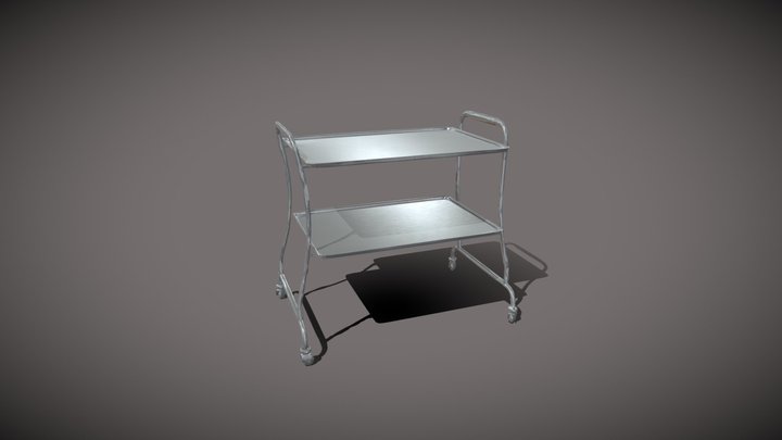 Hospital dolly for equipment - Carrello 3D Model