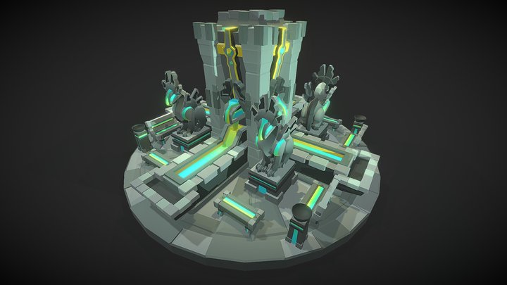 Atlantis Scene - Stranded Island 3D Model