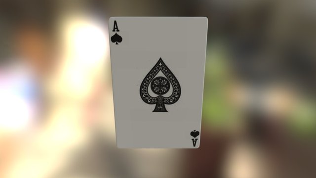 Ace of Spades Playing Card (Flourished Version) 3D Model