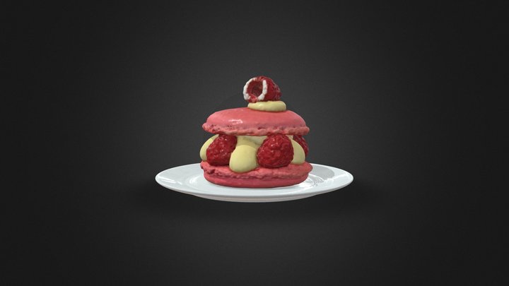 Macaron framboise 3D Model