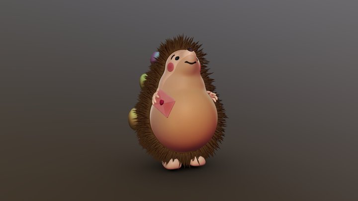 Hedgehog postman 3D Model