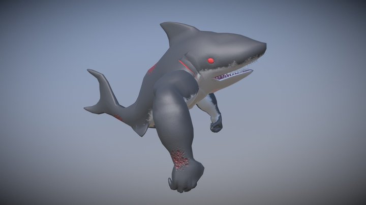 Buff Shark Enemy for the game: Red Tide 3D Model