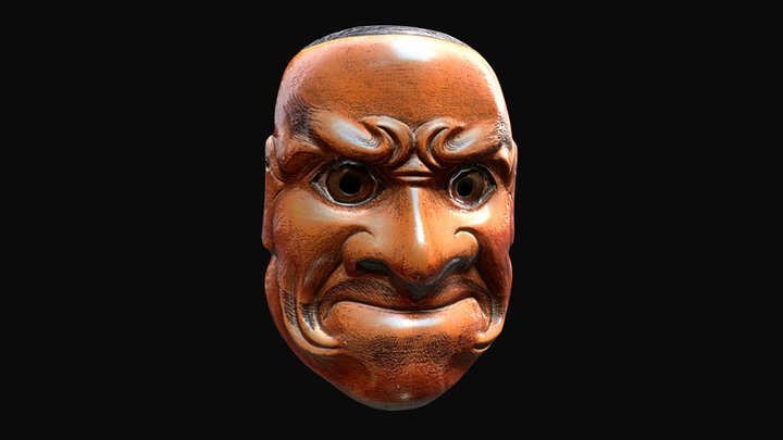 Kobeshimi Mask Noh Theatre Japanese Mythology 3D Model