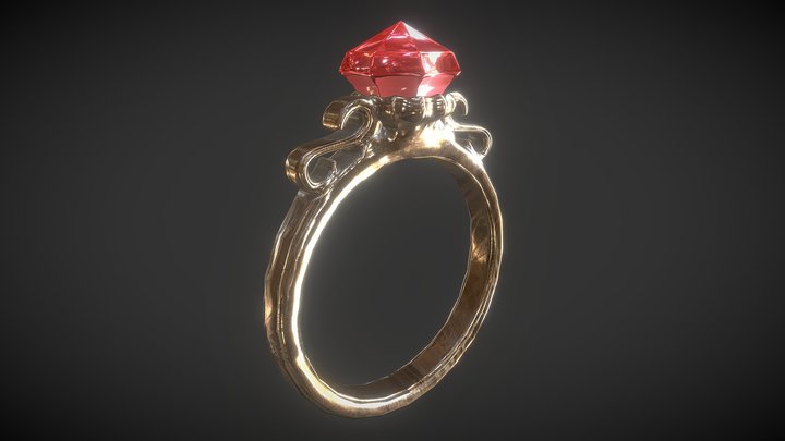 Saphir ring 3D Model