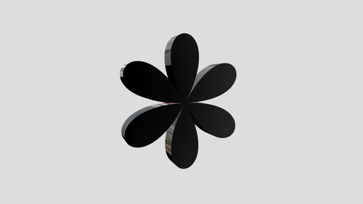 Six Petal Flower Simple 3D Shape – Free 3D Model STL