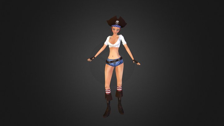 The Pirate Girl 3D Model