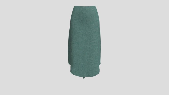 Long Teal Skirt 3D Model