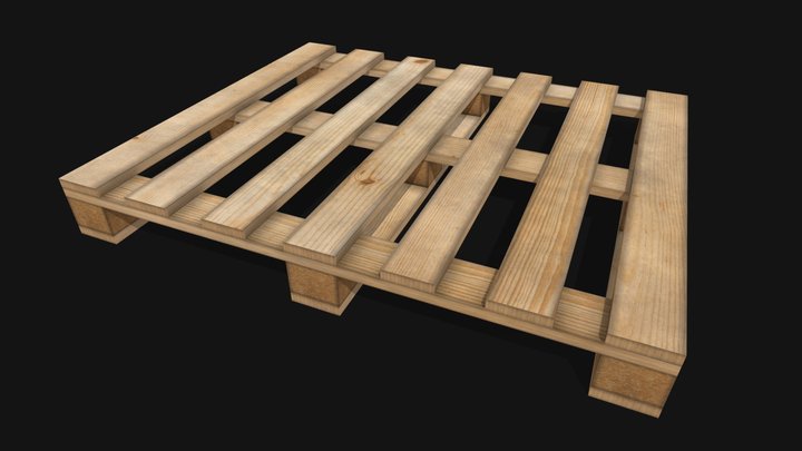 Wooden Pallet Low Poly 3D Model