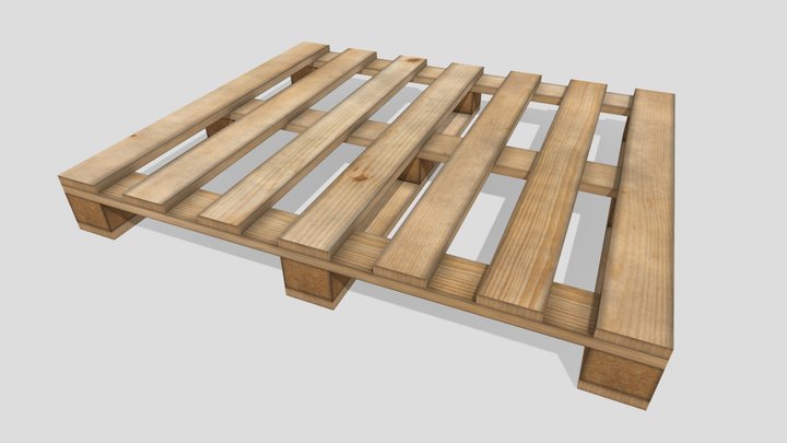 Wooden Pallet Low Poly 3D Model