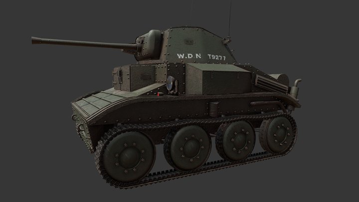 MK VII Tetrach Tank 3D Model