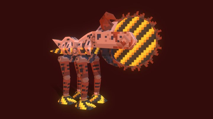 low poly saw horse 3D Model