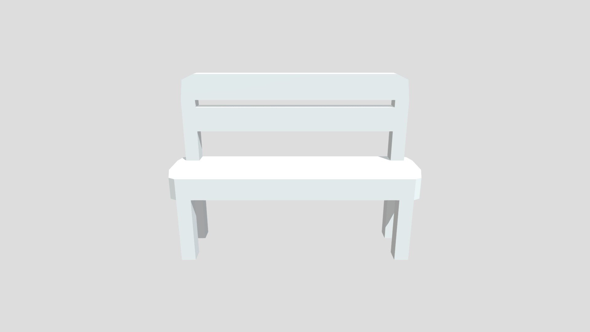 Low Poly Bench with Back Rest