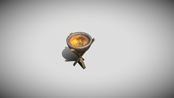 Stylized brazier fire stand 3D Model