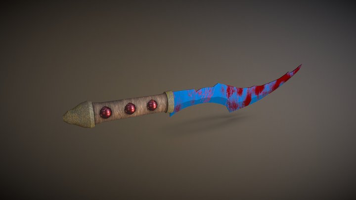 dagger with blood 3D Model