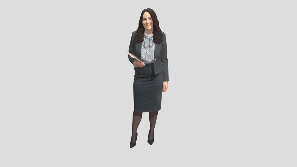 Professional Portrait of a Woman in a Gray Suit