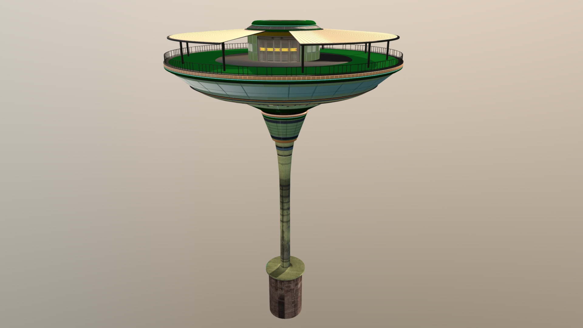 3D model Phoenix Rising ECO Plunger Hose - This is a 3D model of the Phoenix Rising ECO Plunger Hose. The 3D model is about a tall green and yellow tower.