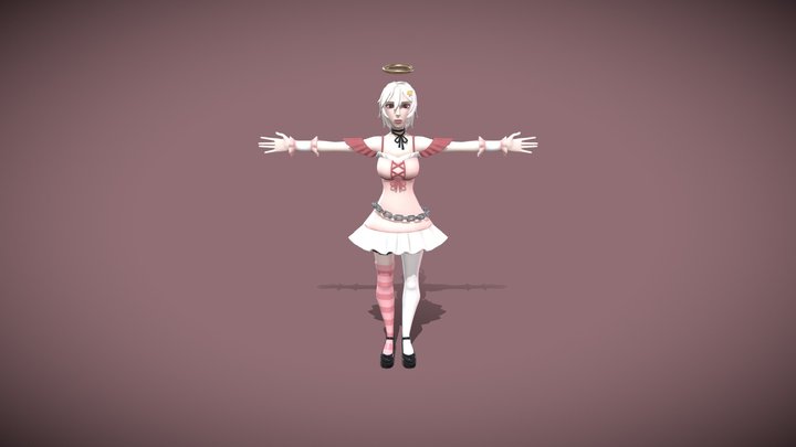 Textured Character Model - Evangeline 3D Model