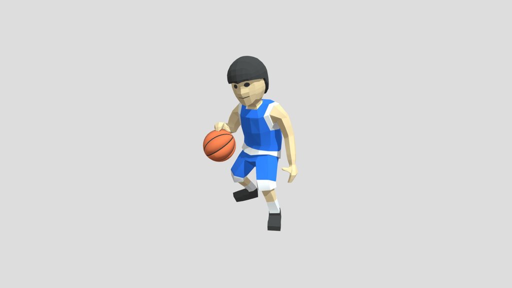 Low Poly Basketball Dribble Animation