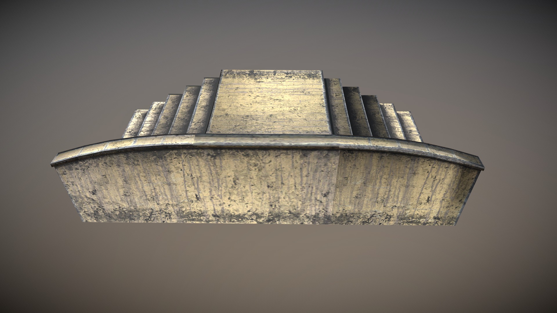 3D model Stairs - This is a 3D model of the Stairs. The 3D model is about a stone block with a square cutout.