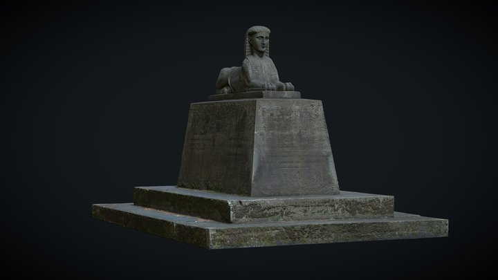 Lawler Sphinx: Decay of Egyptian Revival (1850) 3D Model