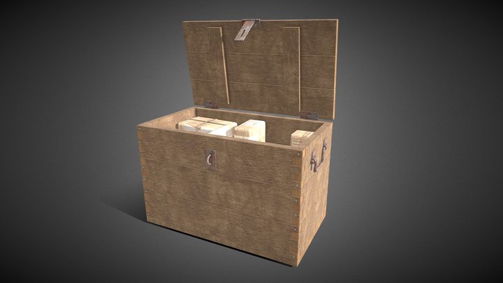 Wooden Box 3D Model