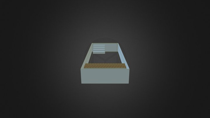 Zwembad met hout 3D Model