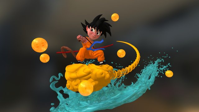 Young Goku 3D Model