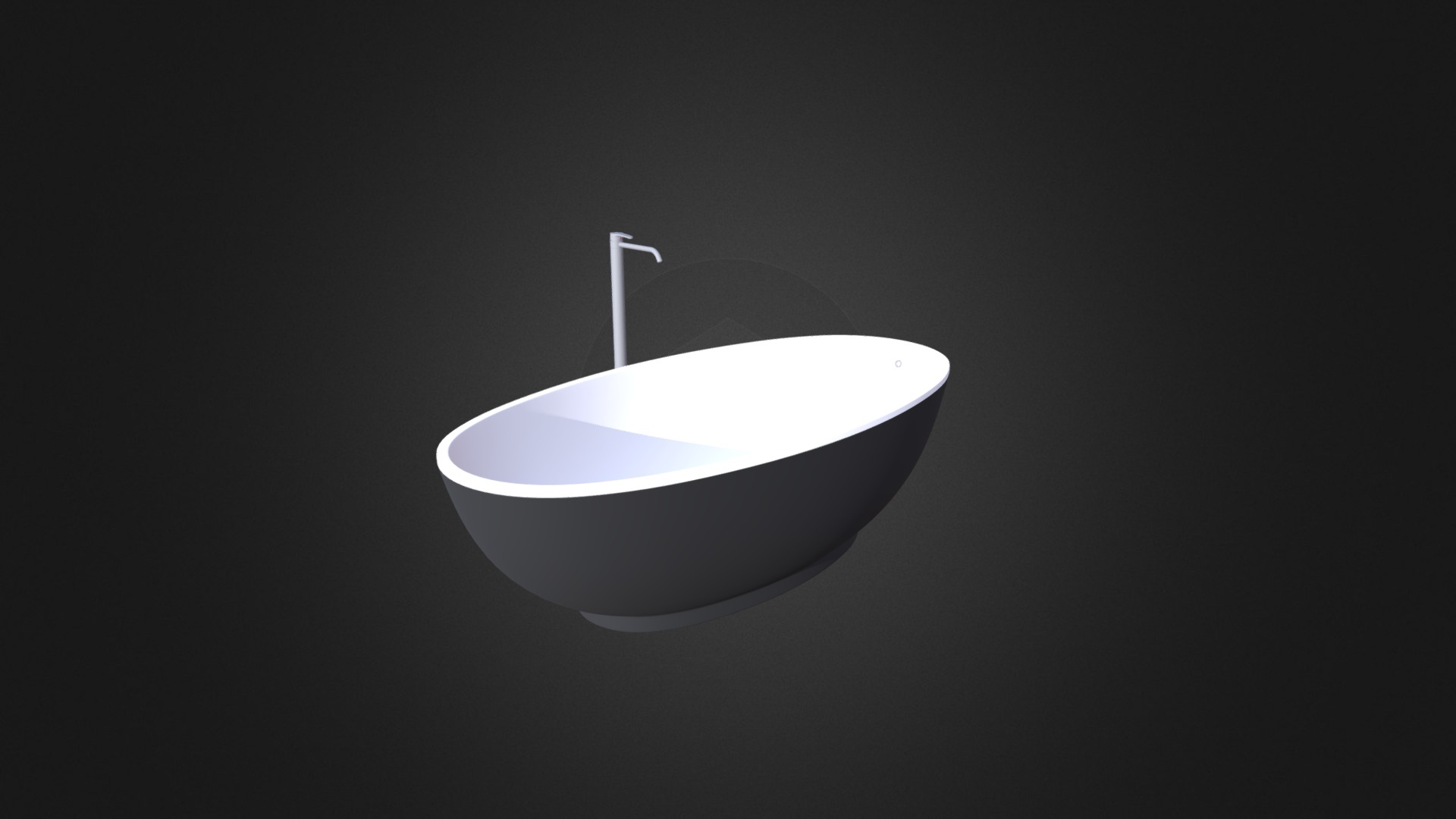 3D model Black Bathtube - This is a 3D model of the Black Bathtube. The 3D model is about a light bulb on a black background.