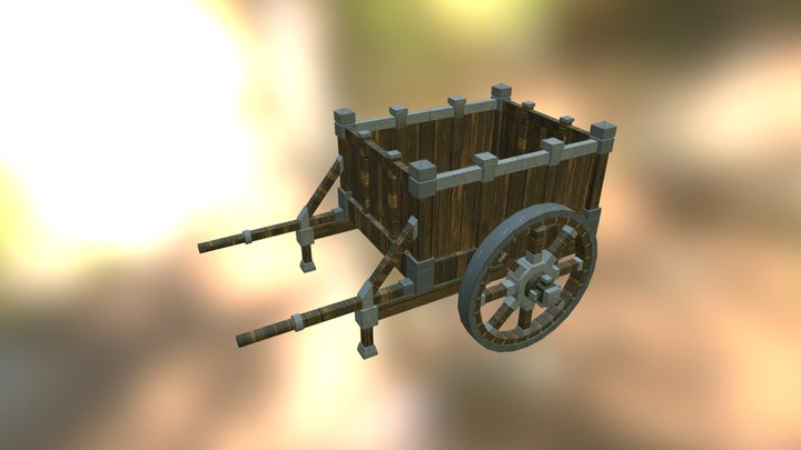 Wood Cart 3D Model