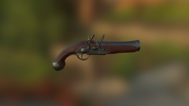 Flintlock pistol 3D Model