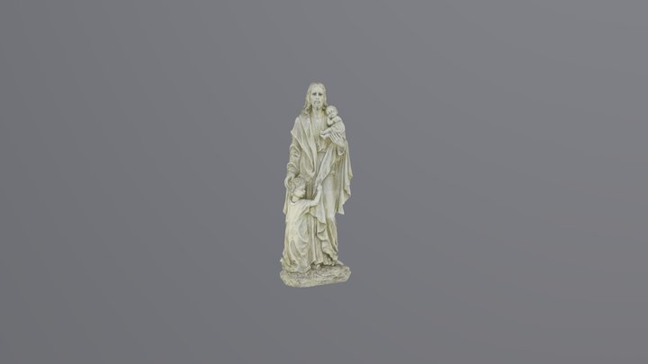 Statue of Jesus with Children 3D Model