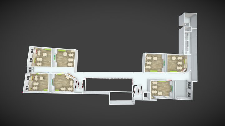 Classrooms Furniture 3D Model