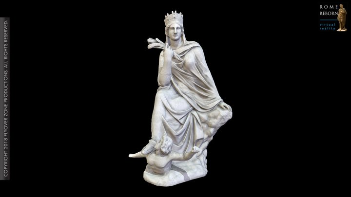 3D rendering of Tyche of Antiocheia
