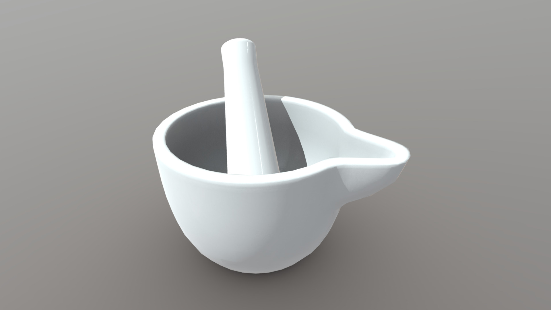 3D model Mortar and Pestle 2 - This is a 3D model of the Mortar and Pestle 2. The 3D model is about a white bowl with a handle.