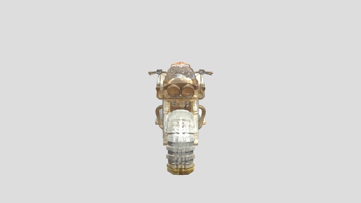 Rusty post apocalyptic vintage motorcycle 3D Model