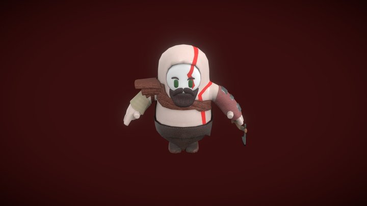 Skin Kratos Fall Guys 3D Model