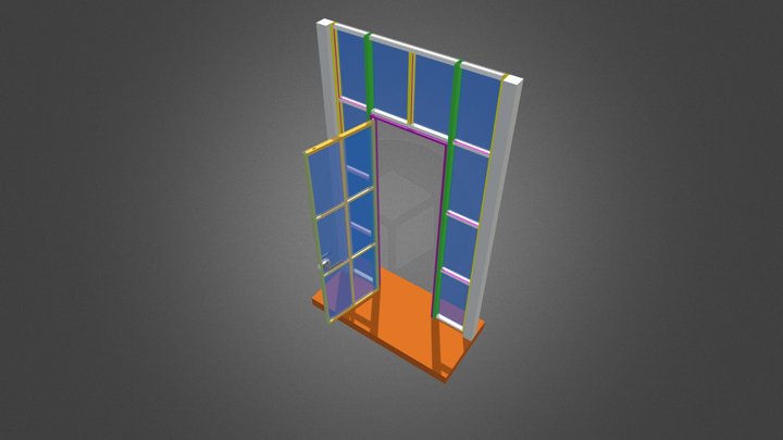 перегородка лофт распашная Дьякова StFH2-1+Sw1L 3D Model