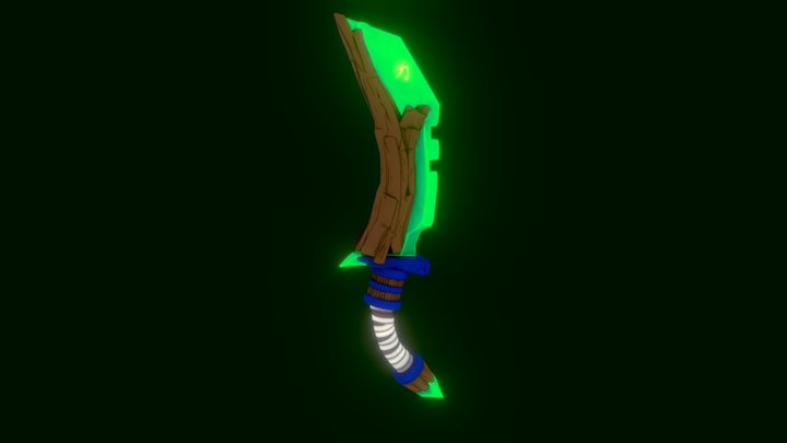Emerald Low Poly Sword 3D Model