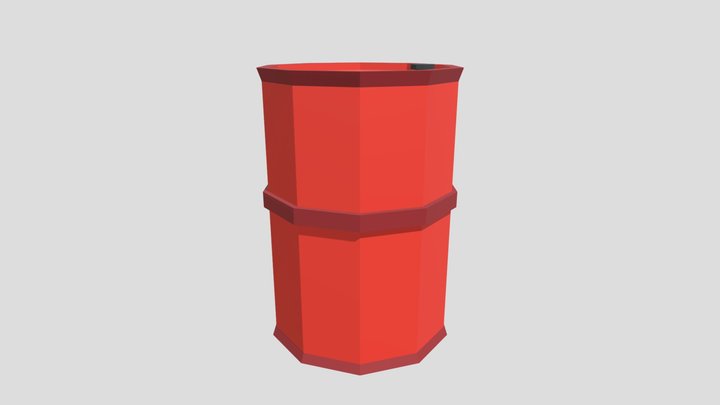 Red Barrel - Low Poly 3D Model