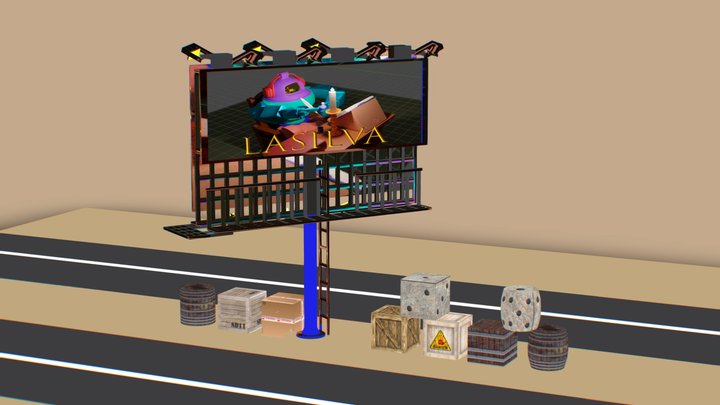 Billboard double face - highways 3D Model