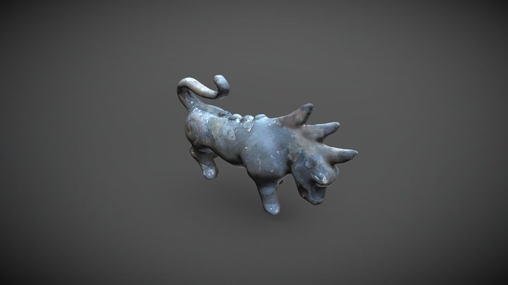 Tomb Figurine of a Tricorn Mythical Animal 3D Model