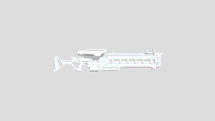 RAILGUN PRE-TEXTURE 3D Model