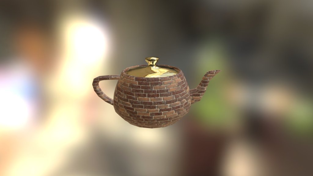 3D model Vintage metal teapot VR / AR / low-poly