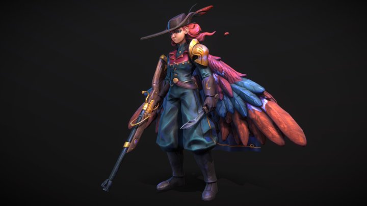 The Winged Huntress 3D Model