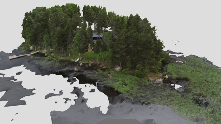 Summer Cabin From Above 3D Model
