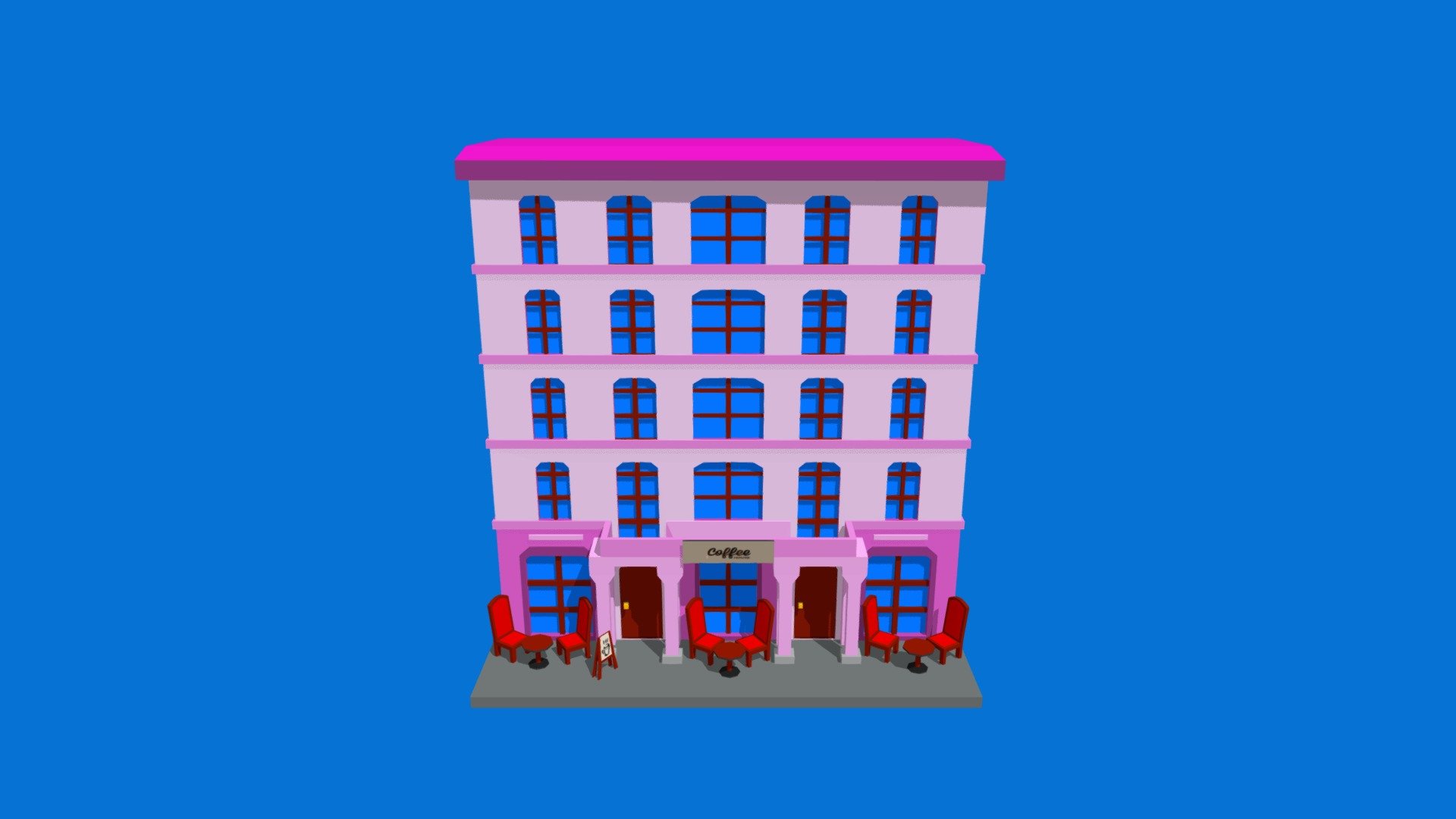 Low poly House 4 (Pink) - 3D model by fess94 [11291a0] - Sketchfab