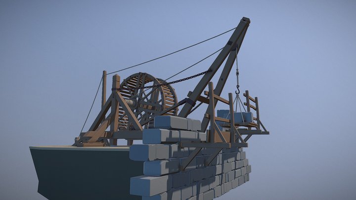 Treadwheel Crane 3D Model
