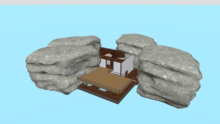 Building: Empty Gallery made in Mozilla Hubs 3D Model
