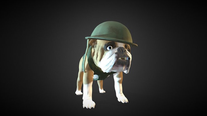 British War Dog 3D Model