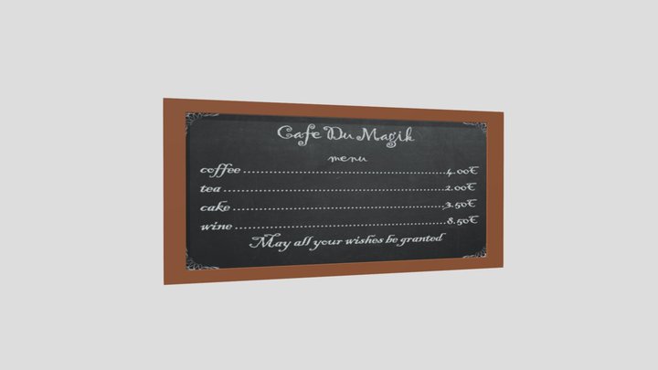 Menu 3D Model